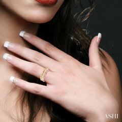 1/6 Ctw Round Cut Diamond Stackable Band Set in 14K White, Yellow and Rose Gold