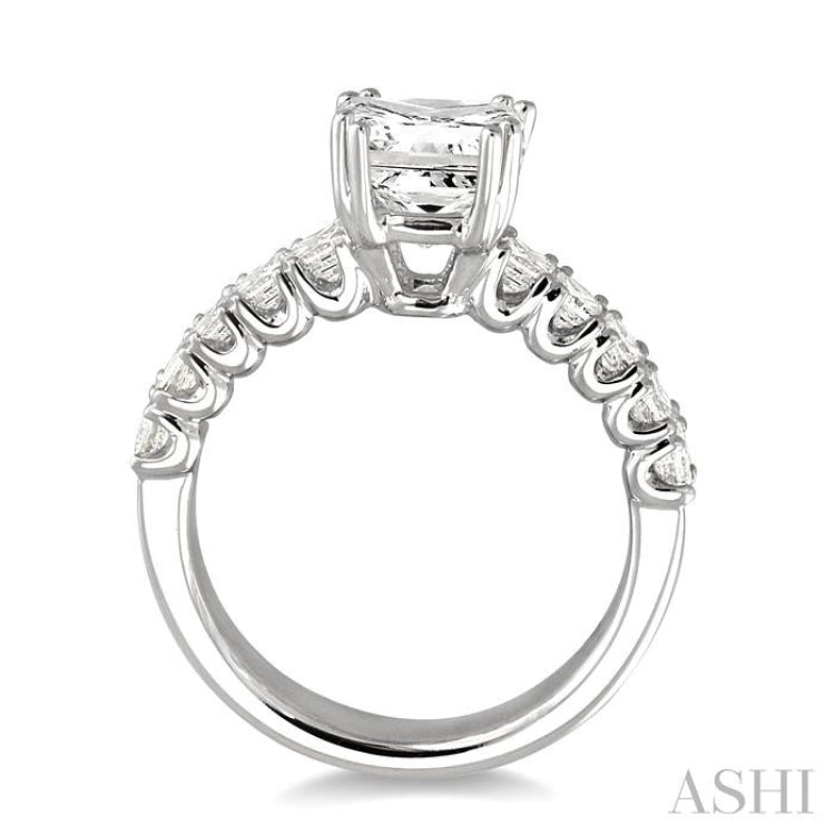 1 ctw Princess Cut Diamond Semi-Mount Engagement Ring in 14K White Gold