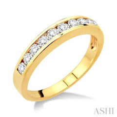 1/2 ctw Channel Set Round Cut Diamond Band in 14K Yellow Gold