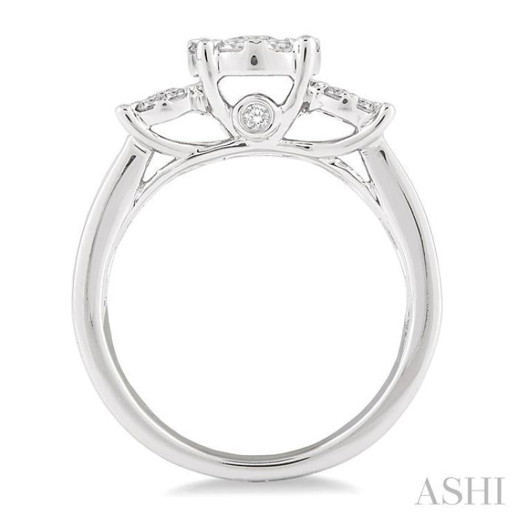 1 ctw Lovebright Round Cut Diamond Ring in 14K White Gold
