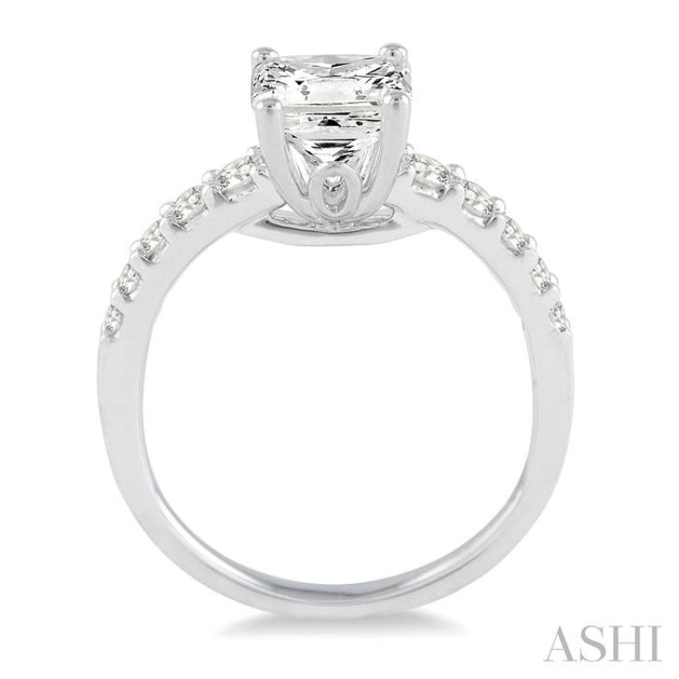 3/8 ctw Diamond Semi-Mount Engagement Ring in 14K White Gold