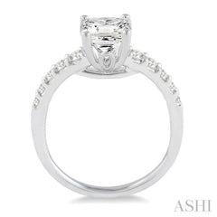 3/8 ctw Diamond Semi-Mount Engagement Ring in 14K White Gold