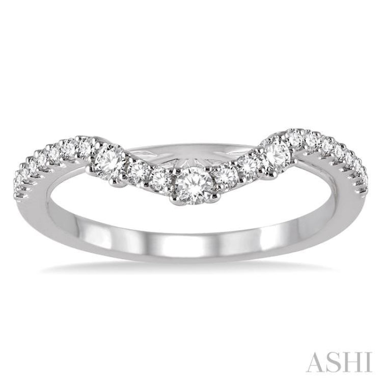 1/3 ctw Round Cut Diamond Wedding Band in 14K White Gold