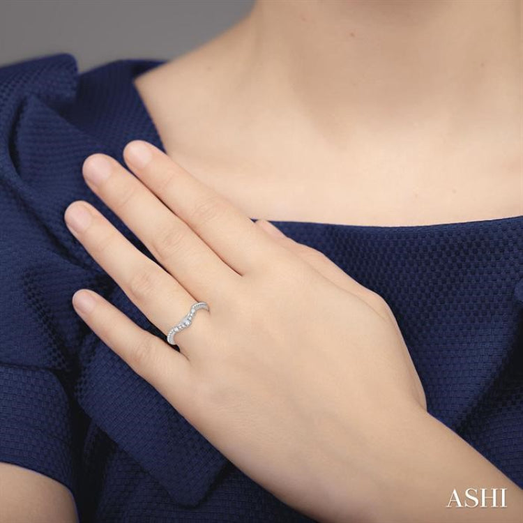 1/3 ctw Round Cut Diamond Wedding Band in 14K White Gold