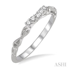 1/10 ctw Round Cut Diamond Wedding Band in 14K White Gold