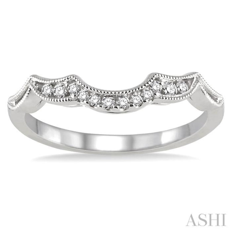 1/10 ctw Round Cut Diamond Wedding Band in 14K White Gold