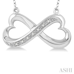 1/50 ctw Round Cut Diamond Fashion Pendant in Sterling Silver with Chain