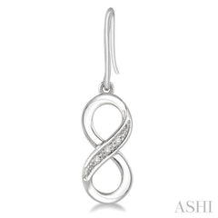 1/50 ctw Round Cut Diamond Infinity Earrings in Sterling Silver
