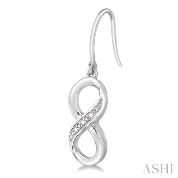 1/50 ctw Round Cut Diamond Infinity Earrings in Sterling Silver