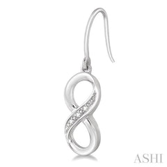 1/50 ctw Round Cut Diamond Infinity Earrings in Sterling Silver