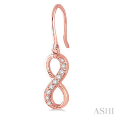 1/6 ctw Round Cut Diamond Infinity Petite Earrings in 14K Rose Gold