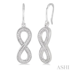 1/50 ctw Round Cut Diamond Milgrain Finish Fashion Earrings in Sterling Silver
