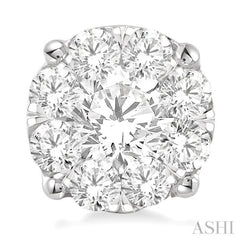 3 ctw Lovebright Round Cut Diamond Stud Earrings in 14K White Gold