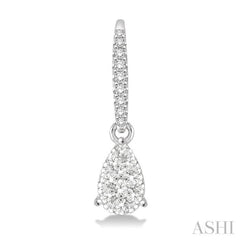 3/8 ctw Pear Shape Diamond Lovebright Earrings in 14K White Gold