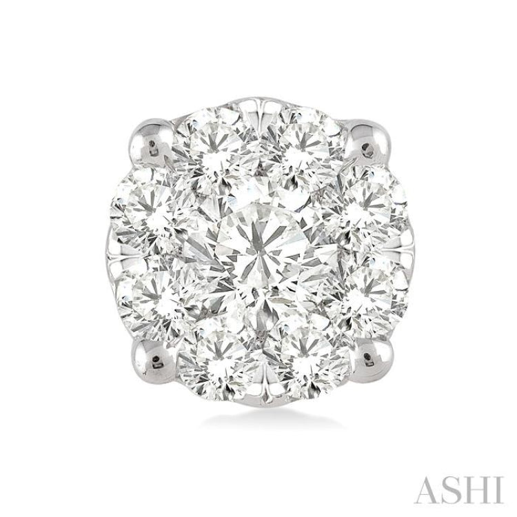 1/6 ctw Lovebright Round Cut Diamond Stud Earrings in 14K White Gold
