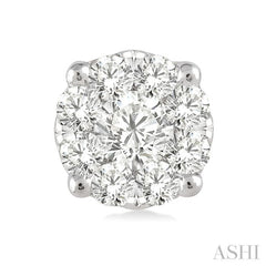 1/6 ctw Lovebright Round Cut Diamond Stud Earrings in 14K White Gold