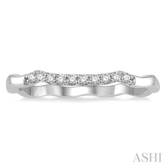 1/10 ctw Lattice Round Cut Diamond Wedding Band in 14K White Gold