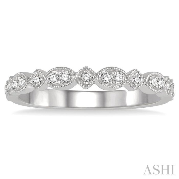 1/5 ctw Marquise & Square Mount Round Cut Diamond Stack Band in 14K White Gold