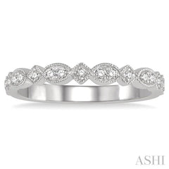 1/5 ctw Marquise & Square Mount Round Cut Diamond Stack Band in 14K White Gold