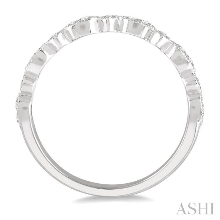 1/5 ctw Marquise & Square Mount Round Cut Diamond Stack Band in 14K White Gold