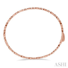1/4 ctw Oval Mount Round Cut Diamond Stackable Bangle in 14K Rose Gold