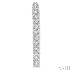 2.00 ctw Inside-Out Round Cut Diamond Hoop Earrings in 14K White Gold