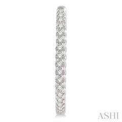1.00 ctw Inside-Out Round Cut Diamond Hoop Earrings in 14K White Gold