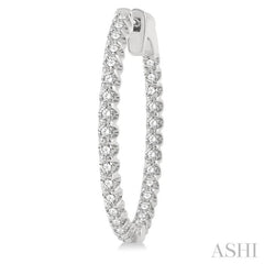 1.00 ctw Inside-Out Round Cut Diamond Hoop Earrings in 14K White Gold