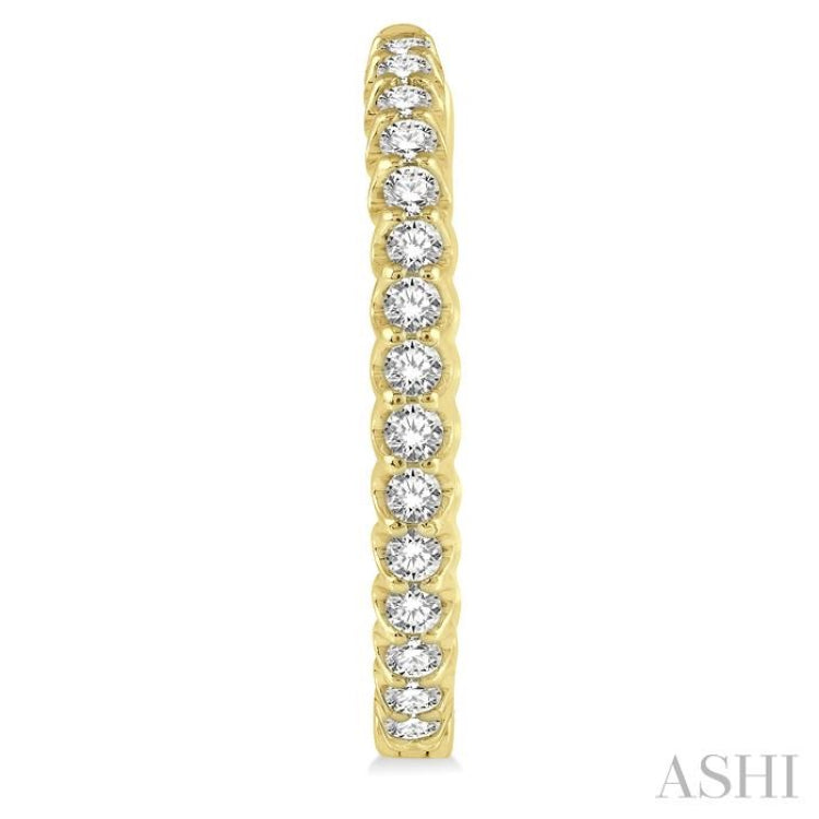 2.00 ctw Inside-Out Round Cut Diamond Hoop Earrings in 14K Yellow Gold