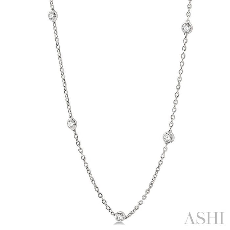 1 ctw Round Cut Diamond Fashion Necklace in 14K White Gold