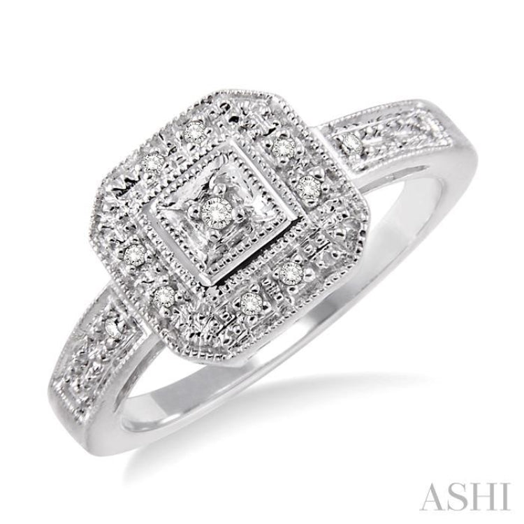 1/20 ctw Single Cut Diamond Ring in 10K White Gold