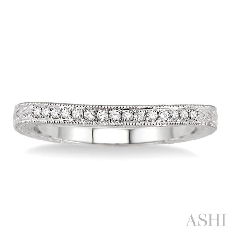 1/10 ctw Round Cut Diamond Matching Wedding Band in 14K White Gold