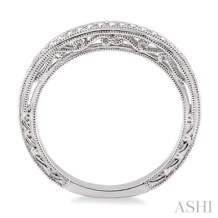 1/10 ctw Round Cut Diamond Matching Wedding Band in 14K White Gold