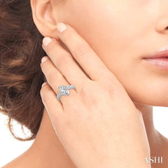 1/4 ctw Round Cut Diamond By-pass Ring in 10K White Gold