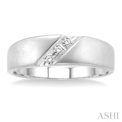 1/8 ctw Round Cut Diamond Men's Ring in 14K White Gold