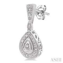 1/20 ctw Pear Shape Single Cut Diamond Earrings in Sterling Silver
