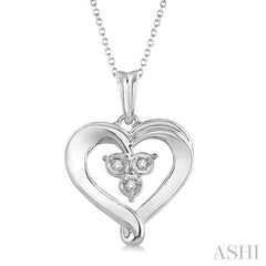 1/50 ctw Single Cut Diamond Heart Pendant in Sterling Silver with Chain