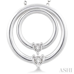 1/20 ctw Round Cut Diamond Circle Pendant in Sterling Silver with Chain