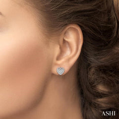 1/20 ctw Single Cut Diamond Heart Earrings in Sterling Silver