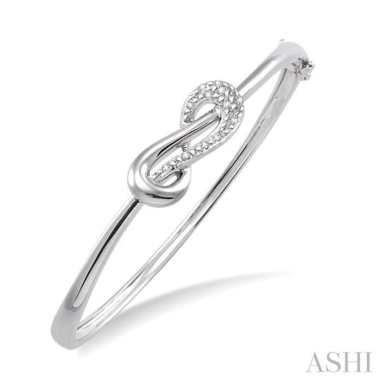 1/20 ctw Single Cut Diamond Bangle in Sterling Silver