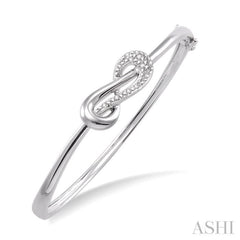 1/20 ctw Single Cut Diamond Bangle in Sterling Silver