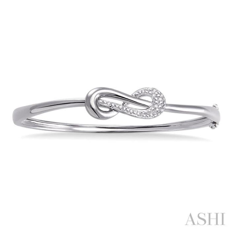 1/20 ctw Single Cut Diamond Bangle in Sterling Silver