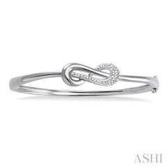 1/20 ctw Single Cut Diamond Bangle in Sterling Silver