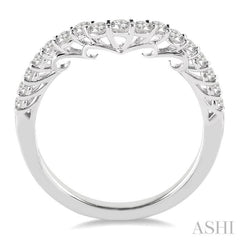 3/8 ctw Round Cut Diamond Wedding Band in 14K White Gold