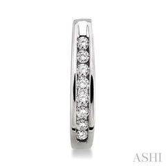 1/4 ctw Round Cut Diamond Loop Earrings in Sterling Silver