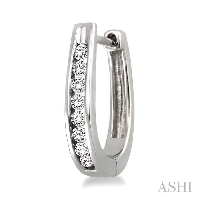 1/4 ctw Round Cut Diamond Loop Earrings in Sterling Silver