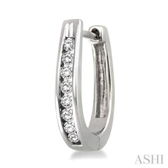 1/4 ctw Round Cut Diamond Loop Earrings in Sterling Silver