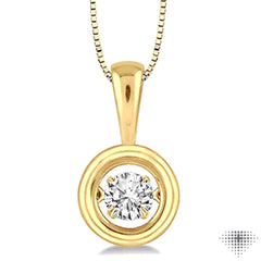 1/5 ctw Diamond Emotion Pendant in 14K Yellow Gold with Chain