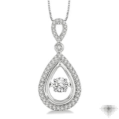 3/8 ctw Diamond Emotion Pendant in 14K White Gold with Chain