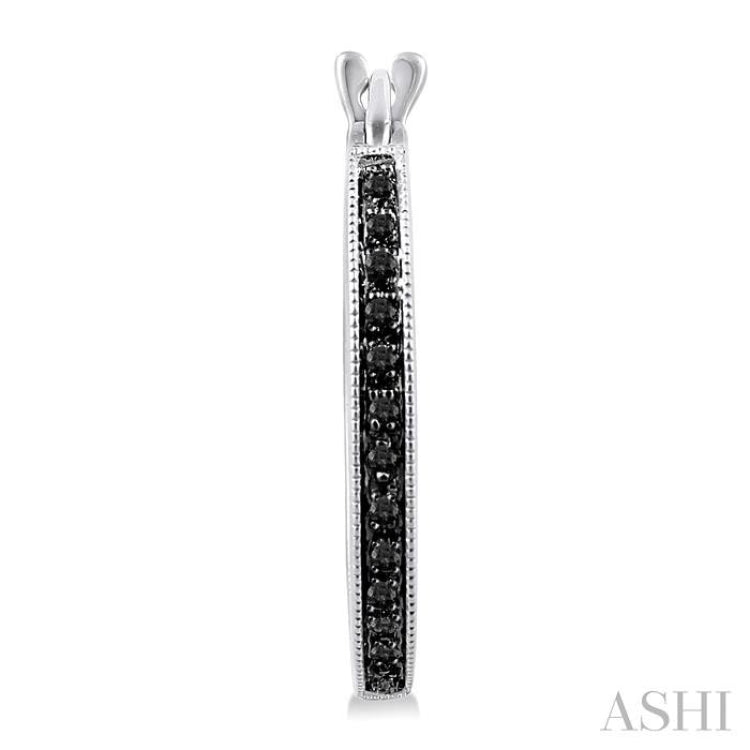 1/3 ctw White and Black Diamond Hoop Earrings in Sterling Silver